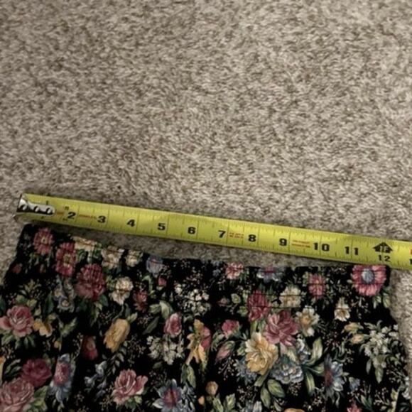 Vintage Andrew McMullen Black with Pink Blue Florals Pull On Casual Pants XS - Picture 7 of 7